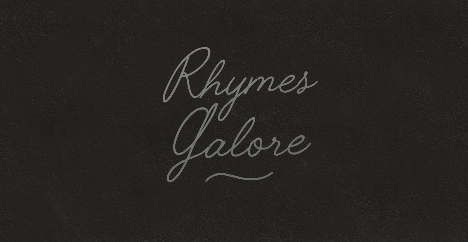 Rhymes Galore Handwritten Pen Script Font - BLKBK Type - Hand Drawn Script Font
